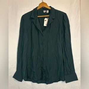 Love By Design Women’s Green Long Sleeve Button Down Blouse New With Tags Large